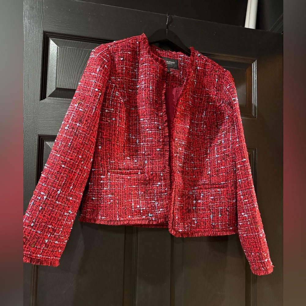 NWT Liverpool Red Tweed Women's Blazer